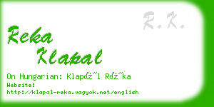 reka klapal business card